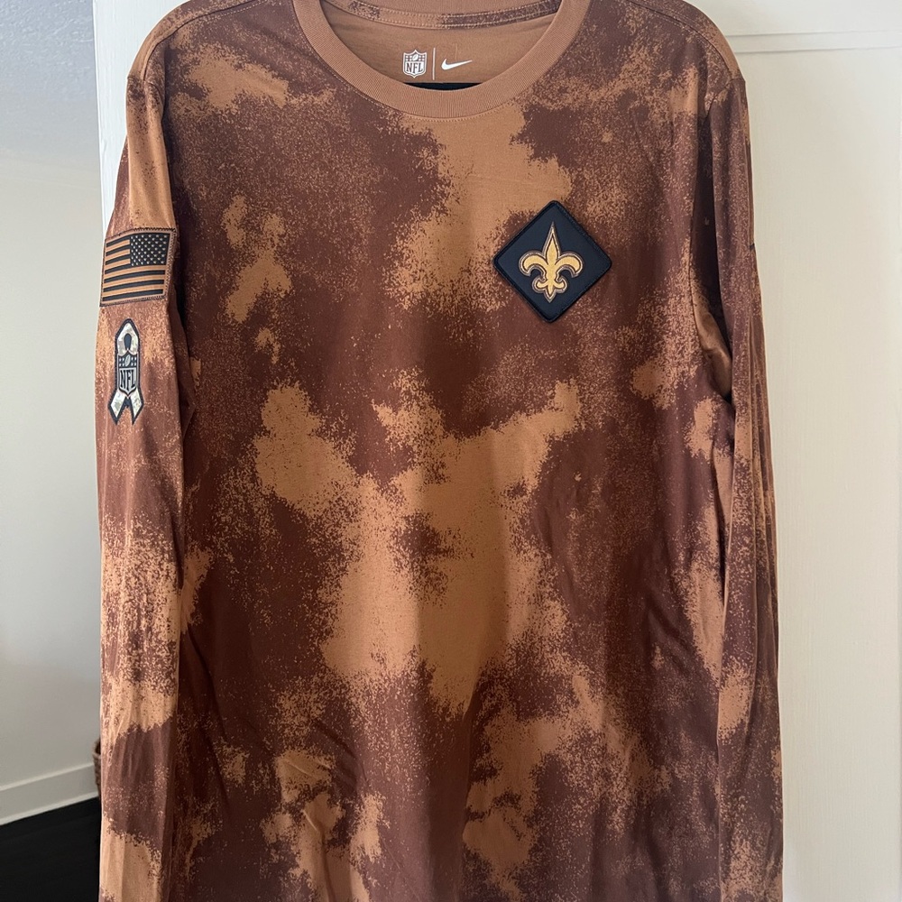 Nike NFL Saints Men's Camouflage Brown Long Sleeve Tee
